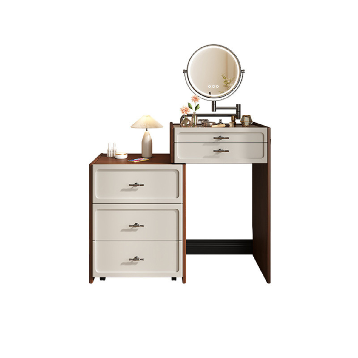 Promo 2x1: Mesita de Dormitorio Organizadora en Madera con 4 Cajones y Diseño Inteligente